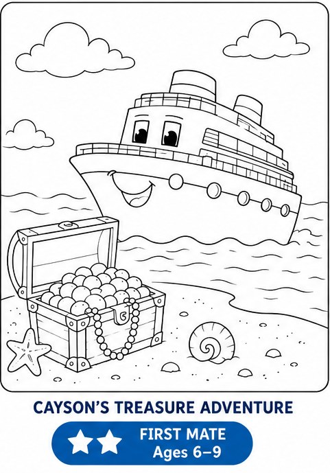 Preview of Cayson’s Treasure Adventure coloring page