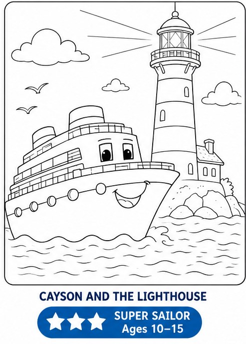 Preview of Cayson and the Lighthouse coloring page